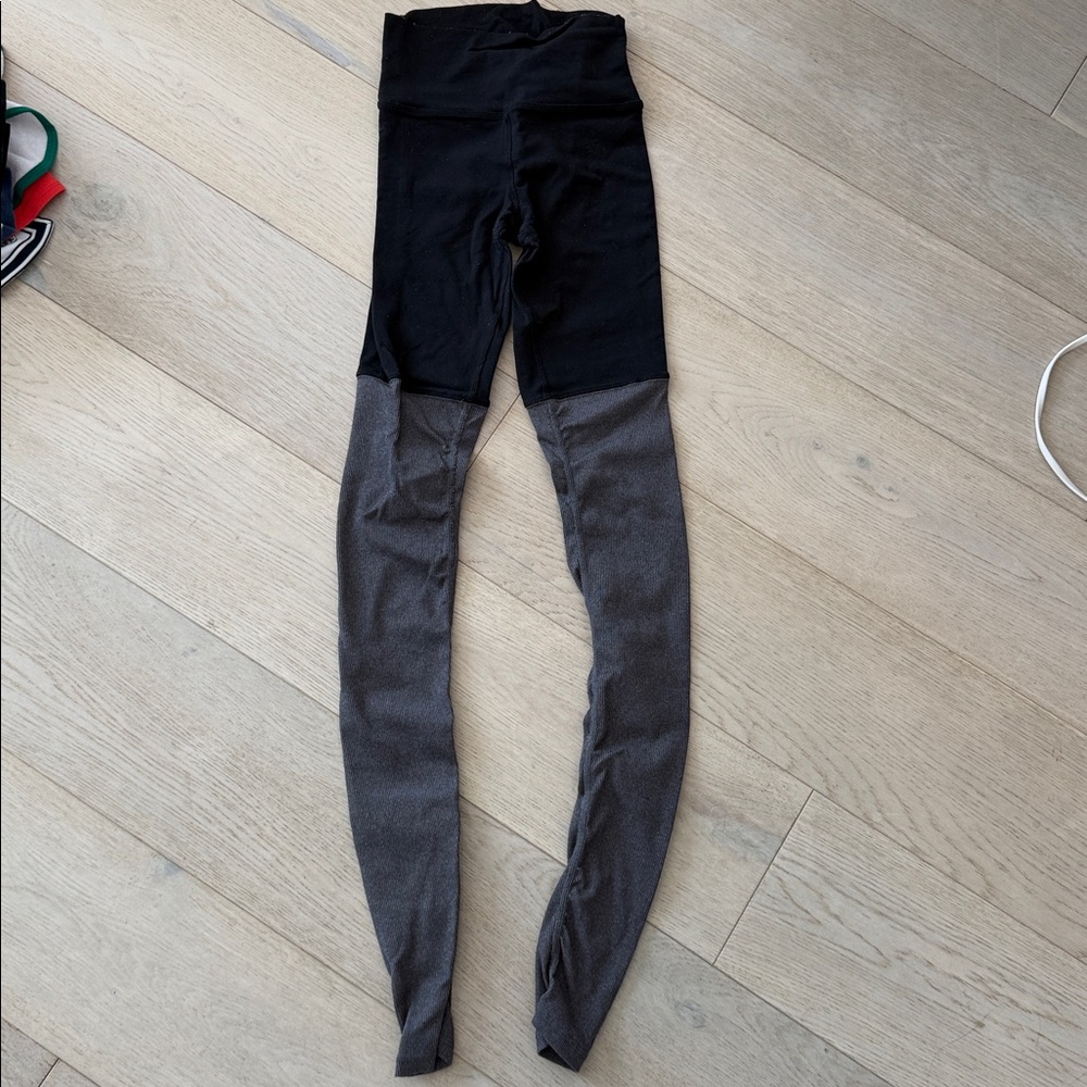 Black and Gray High-Waisted Leggings